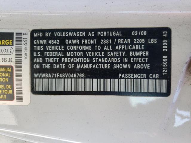 Photo 10 from auction – 2008 VOLKSWAGEN EOS TURBO with VIN WVWBA71F48V046768