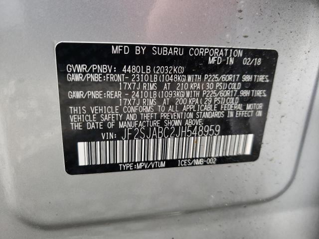 Photo 10 from auction – 2018 SUBARU FORESTER 2 with VIN JF2SJABC2JH548959