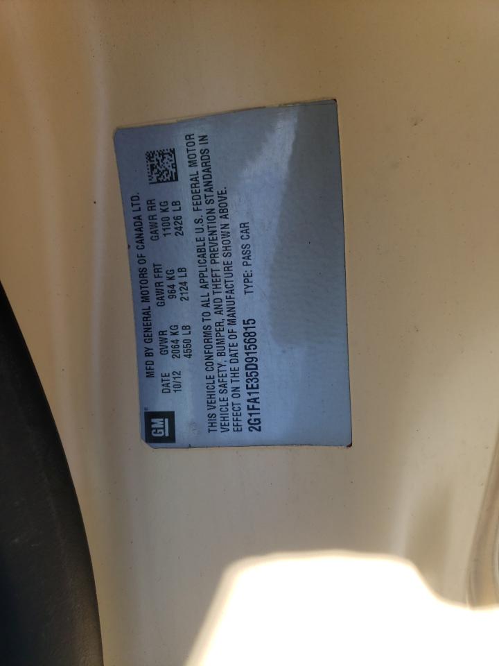 Photo 10 from auction – 2013 CHEVROLET CAMARO LS with VIN 2G1FA1E35D9156815