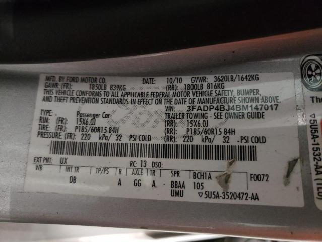 Photo 10 from auction – 2011 FORD FIESTA SE with VIN 3FADP4BJ4BM147017