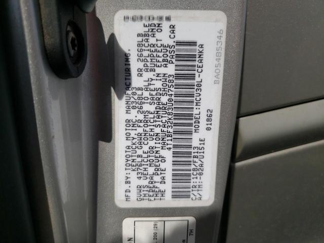 Zdjęcie 10 z aukcji – 2003 TOYOTA CAMRY z VIN 4T1BF32K83U047583