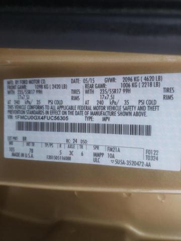 Photo 10 from auction – 2015 FORD ESCAPE SE with VIN 1FMCU0GX4FUC56305