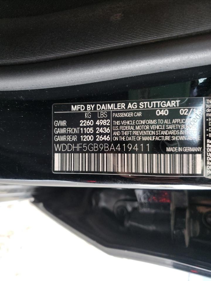 Photo 20 from auction – 2011 MERCEDES-BENZ E 350 with VIN WDDHF5GB9BA419411