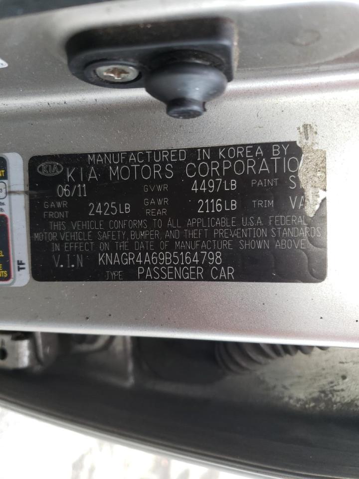 Photo 10 from auction – 2011 KIA OPTIMA SX with VIN KNAGR4A69B5164798