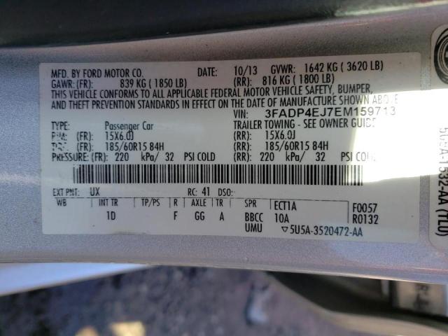Photo 10 from auction – 2014 FORD FIESTA SE with VIN 3FADP4EJ7EM159713