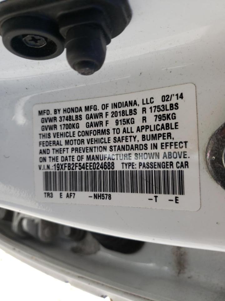 Photo 10 from auction – 2014 HONDA CIVIC LX with VIN 19XFB2F54EE024688