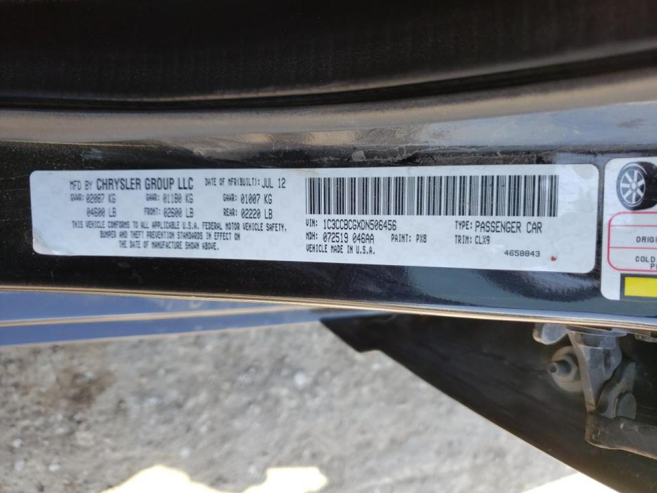 Zdjęcie 10 z aukcji – 2013 CHRYSLER 200 LIMITE z VIN 1C3CCBCGXDN506456