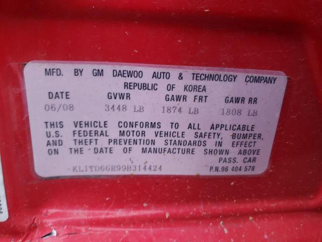 Photo 10 from auction – 2009 CHEVROLET AVEO LS with VIN KL1TD66E99B314424