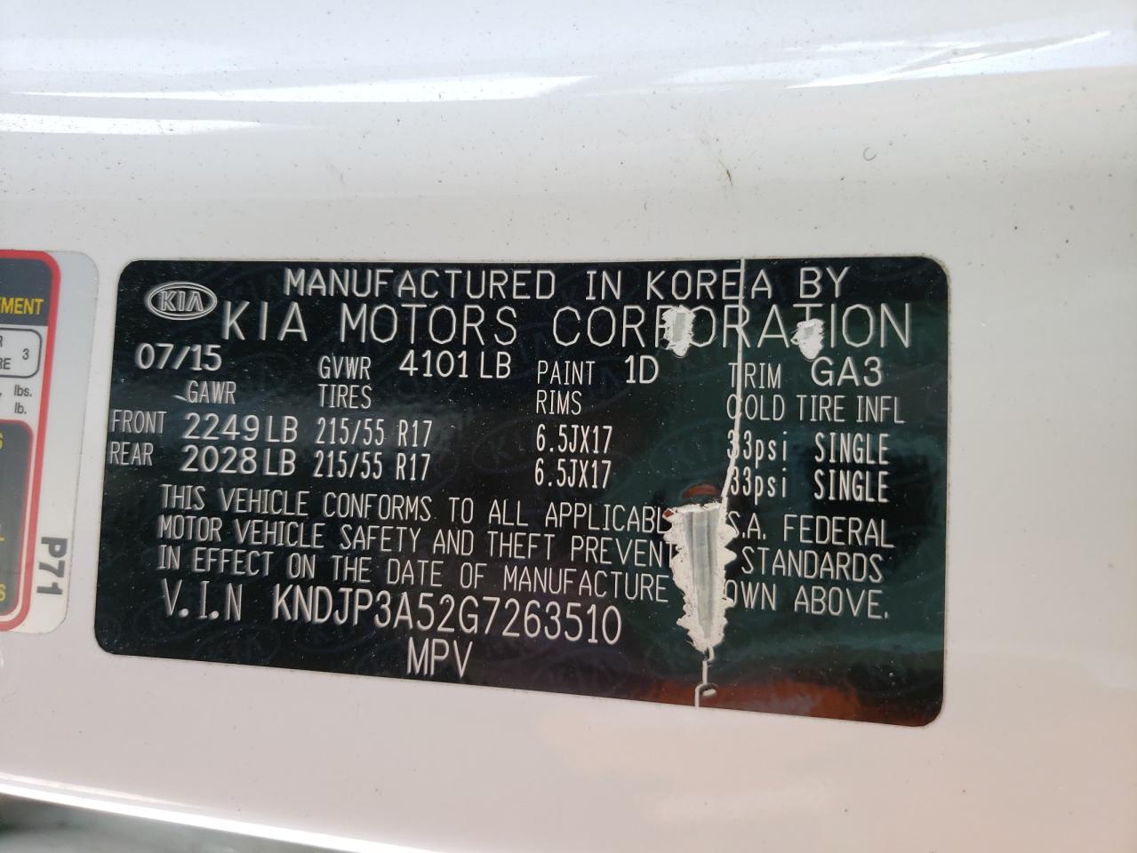 Photo 10 from auction – 2016 KIA SOUL + with VIN KNDJP3A52G7263510