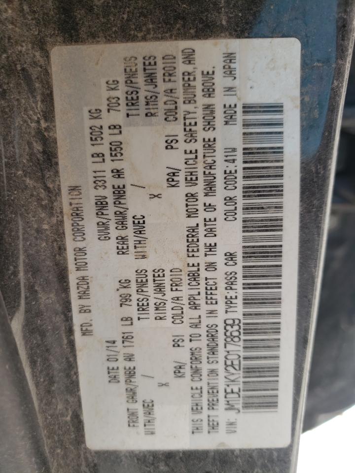 Photo 10 from auction – 2014 MAZDA MAZDA2 SPO with VIN JM1DE1KY2E0178639