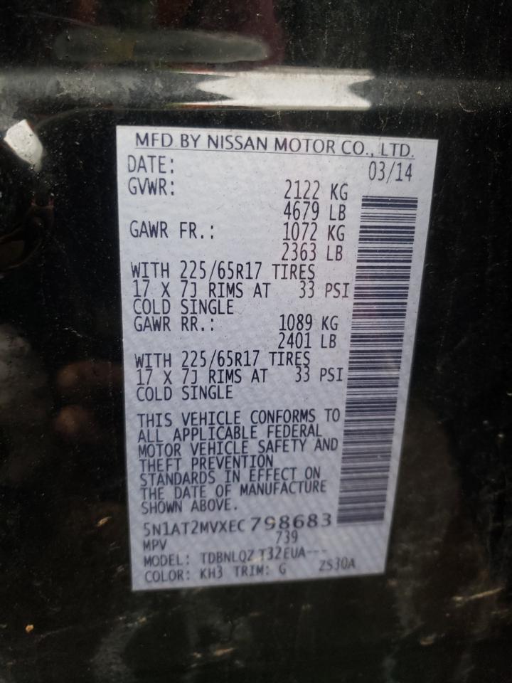 Photo 10 from auction – 2014 NISSAN ROGUE S with VIN 5N1AT2MVXEC798683