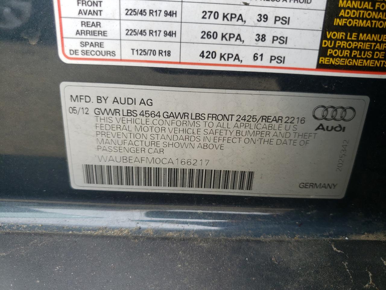 Photo 10 from auction – 2012 AUDI A3 PREMIUM with VIN WAUBEAFM0CA166217
