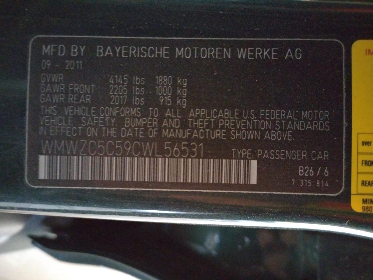 Photo 10 from auction – 2012 MINI COOPER S C with VIN WMWZC5C59CWL56531