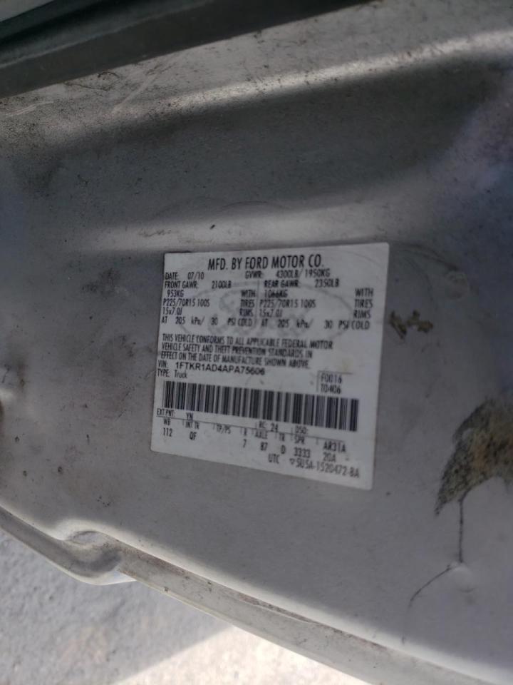 Foto 10 de la subasta – 2010 FORD RANGER con VIN 1FTKR1AD4APA75606