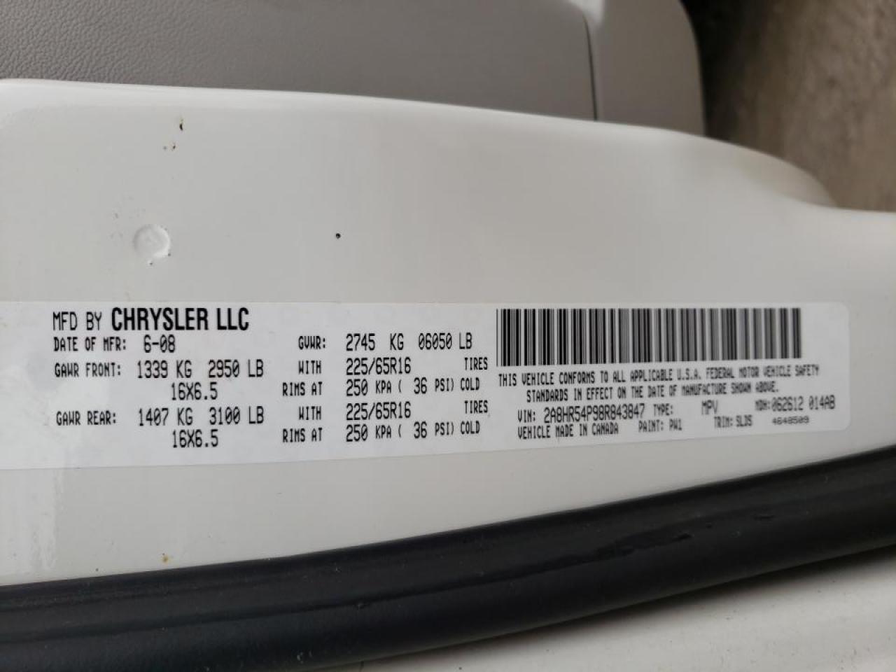 Photo 10 from auction – 2008 CHRYSLER TOWN & COU with VIN 2A8HR54P98R843847