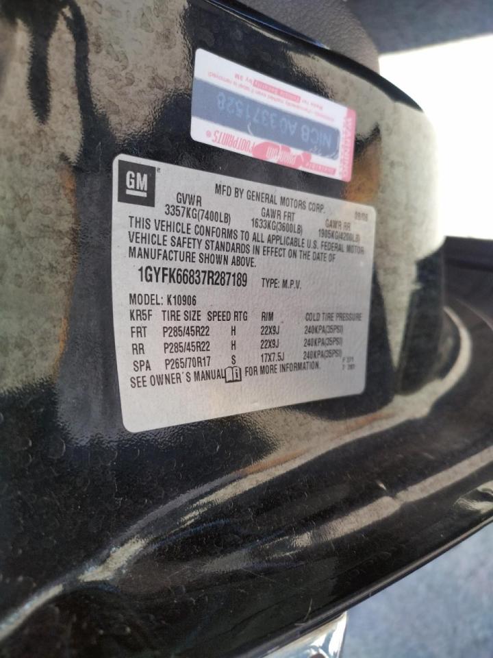 Photo 10 from auction – 2007 CADILLAC ESCALADE E with VIN 1GYFK66837R287189
