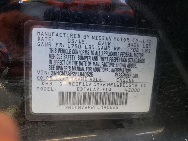 Photo 10 from auction – 2015 NISSAN VERSA S with VIN 3N1CN7AP2FL940625