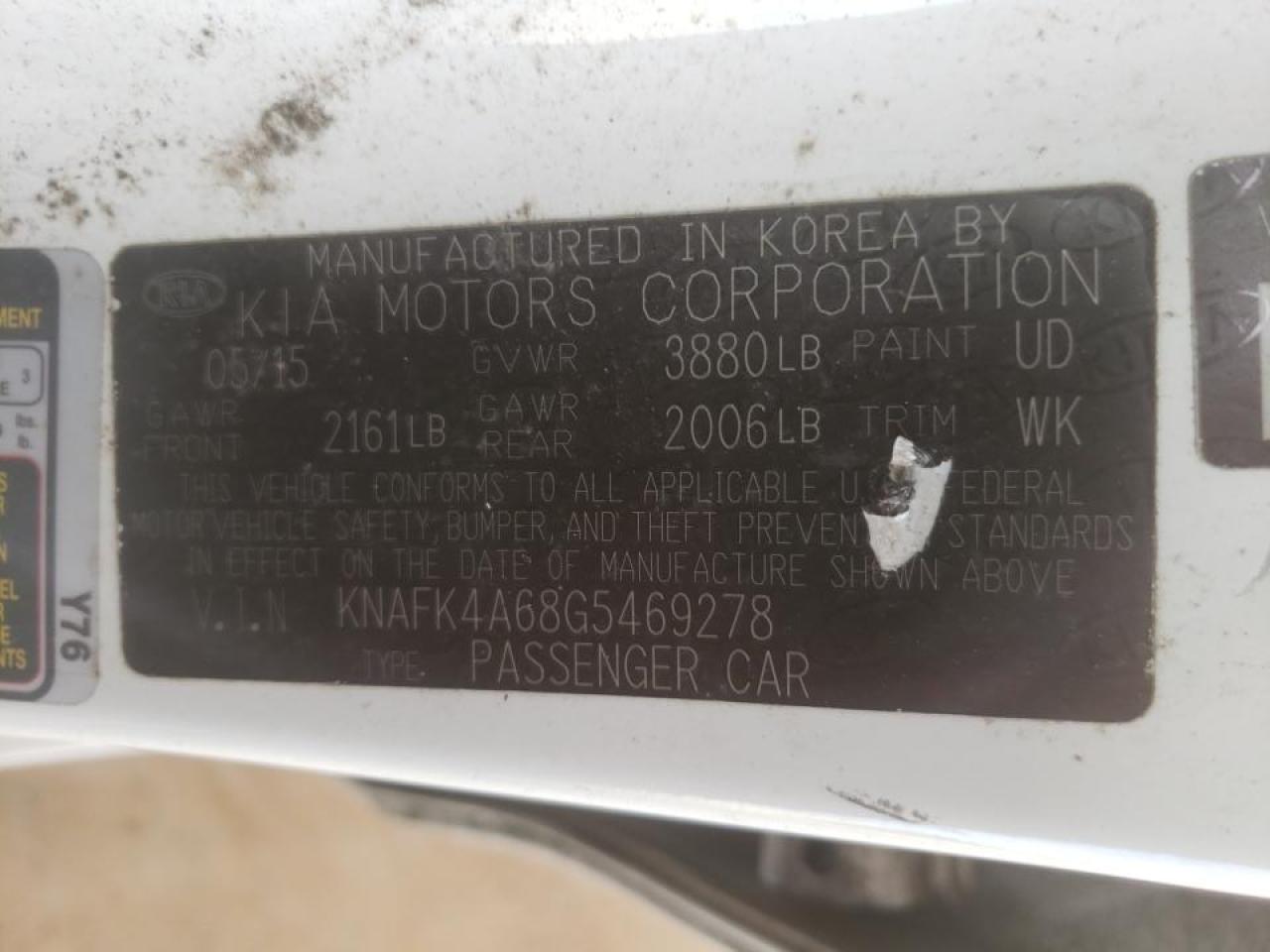 Photo 10 from auction – 2016 KIA FORTE LX with VIN KNAFK4A68G5469278