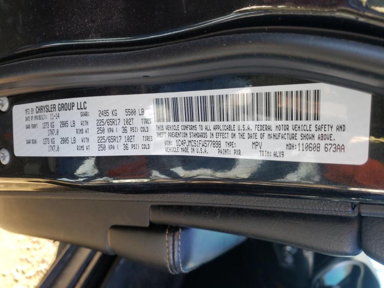 Photo 10 from auction – 2015 JEEP CHEROKEE L with VIN 1C4PJMCS1FW577898