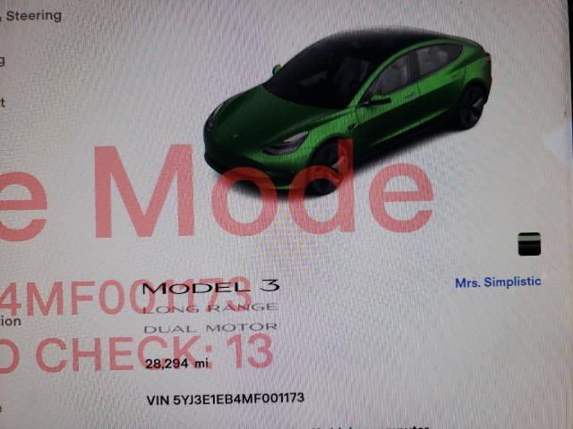 Photo 8 from auction – 2021 TESLA MODEL 3 with VIN 5YJ3E1EB4MF001173