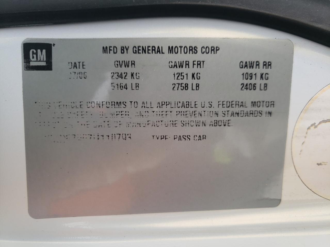 Photo 10 from auction – 2007 CADILLAC DTS with VIN 1G6KD57907U110793