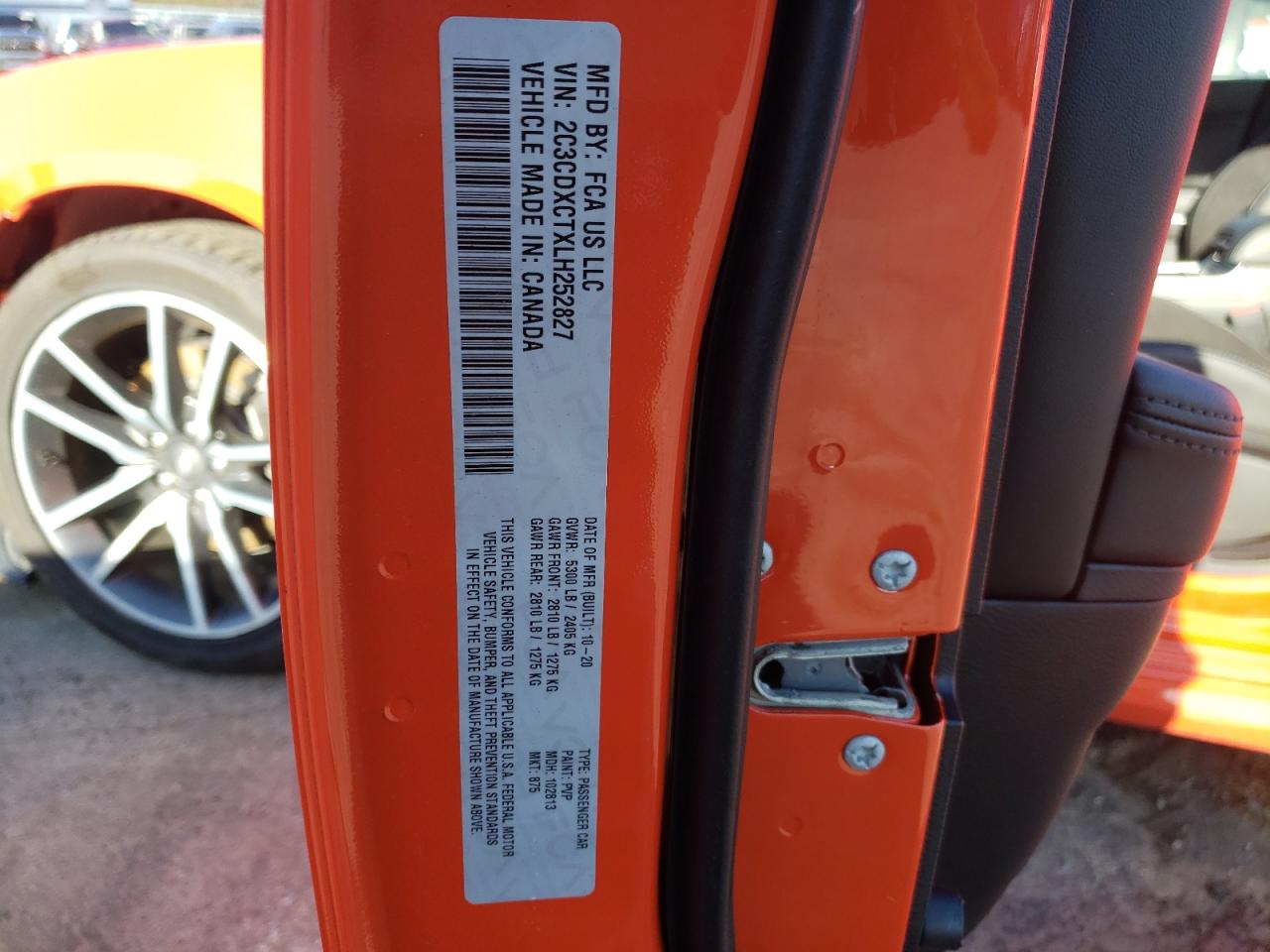 Photo 10 from auction – 2020 DODGE CHARGER R/ with VIN 2C3CDXCTXLH252827