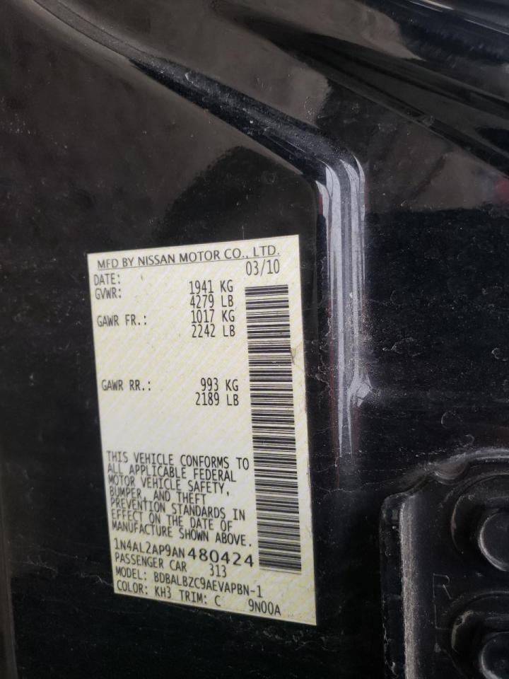 Photo 10 from auction – 2010 NISSAN ALTIMA BAS with VIN 1N4AL2AP9AN480424