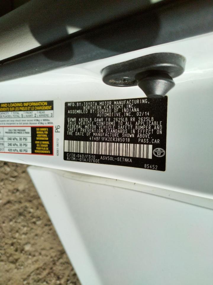 Photo 10 from auction – 2014 TOYOTA CAMRY /LE/ with VIN 4T4BF1FK2ER385018