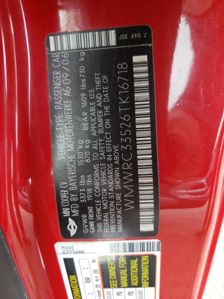 Photo 10 from auction – 2006 MINI COOPER with VIN WMWRC33526TK16718