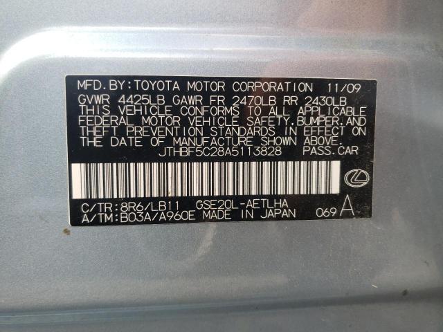 Photo 10 from auction – 2010 LEXUS IS 250 with VIN JTHBF5C28A5113828
