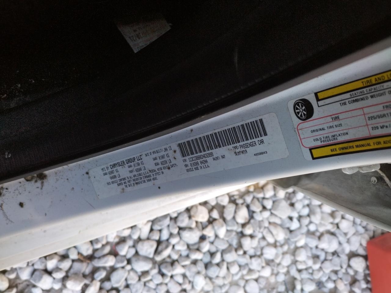 Photo 10 from auction – 2013 CHRYSLER 200 TOURIN with VIN 1C3CCBBB8DN632899