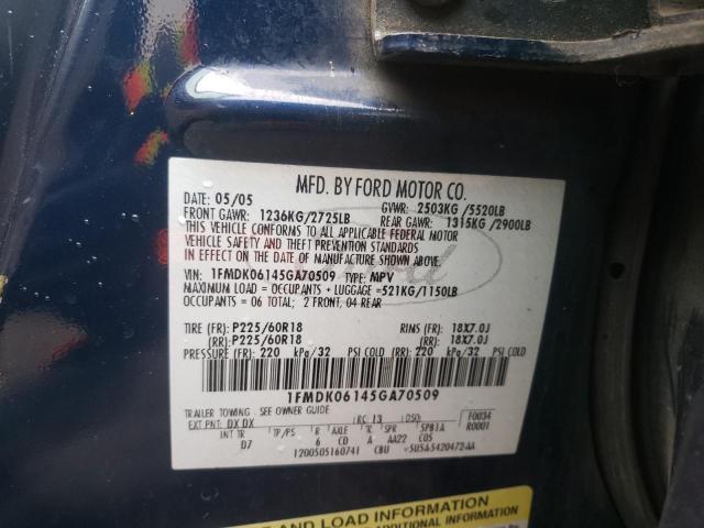 Photo 10 from auction – 2005 FORD FREESTYLE with VIN 1FMDK06145GA70509