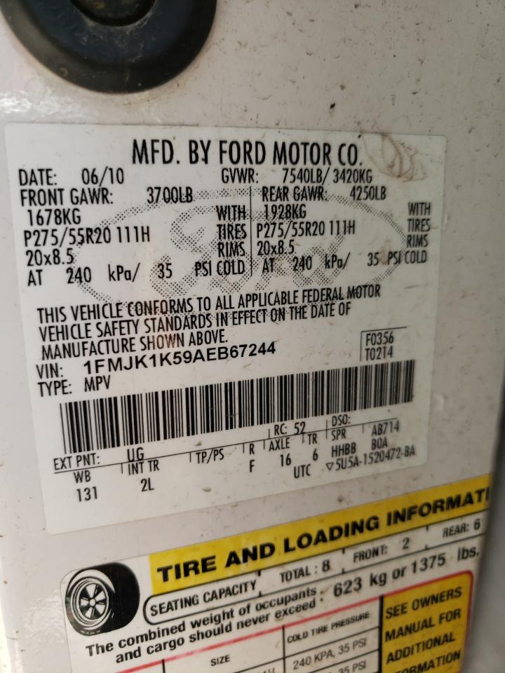 Photo 10 from auction – 2010 FORD EXPEDITION with VIN 1FMJK1K59AEB67244