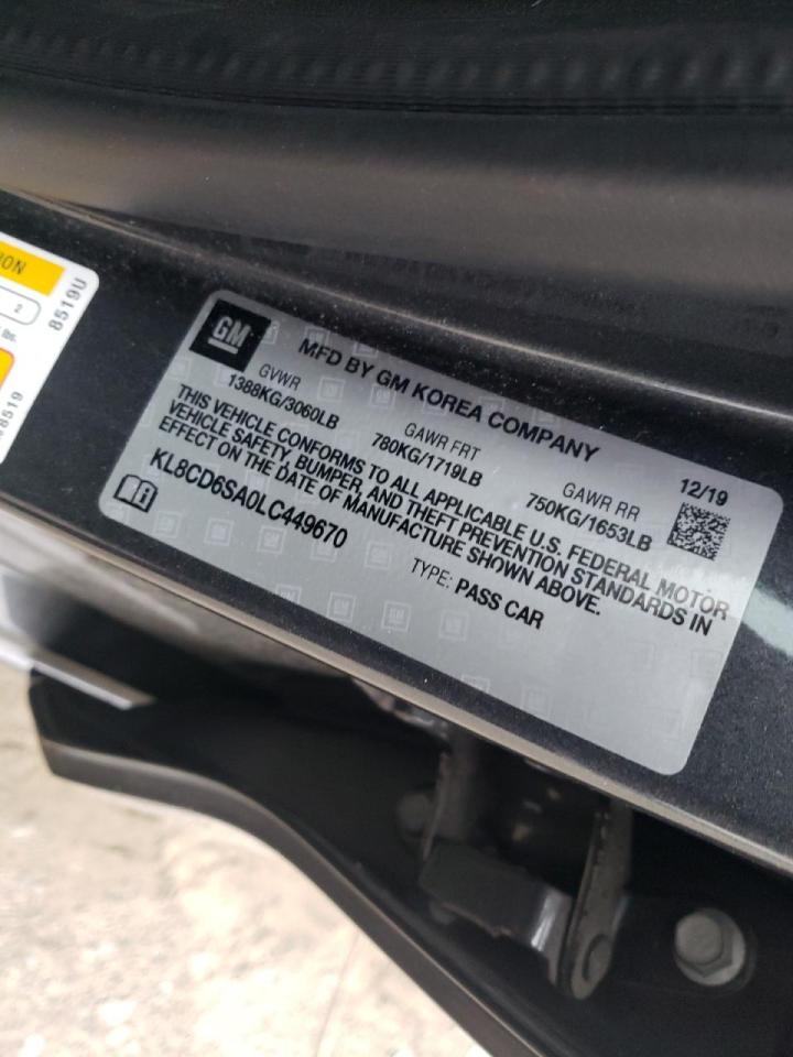 Photo 10 from auction – 2020 CHEVROLET SPARK 1LT with VIN KL8CD6SA0LC449670