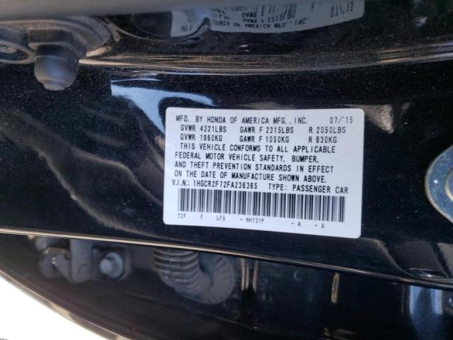 Photo 10 from auction – 2015 HONDA ACCORD EX with VIN 1HGCR2F72FA236365
