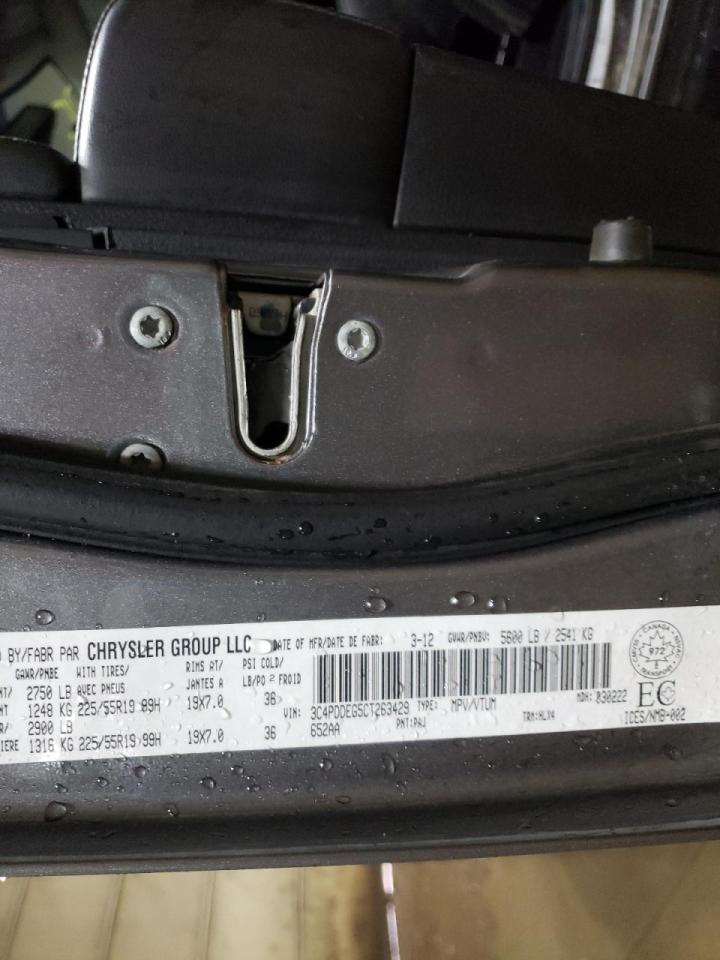 Zdjęcie 10 z aukcji – 2012 DODGE JOURNEY R/ z VIN 3C4PDDEG5CT263429