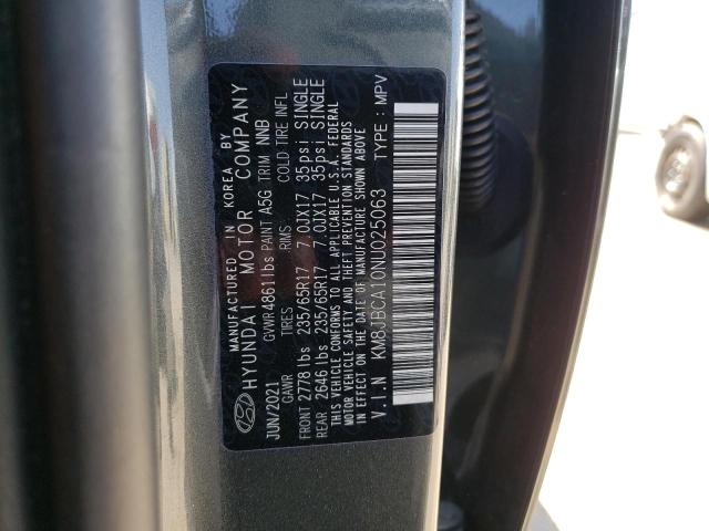 Photo 10 from auction – 2022 HYUNDAI TUCSON BLU with VIN KM8JBCA10NU025063