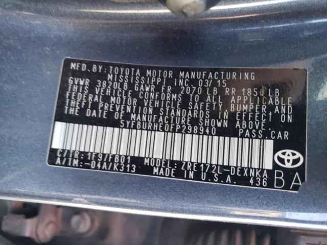 Photo 10 from auction – 2015 TOYOTA COROLLA L with VIN 5YFBURHE0FP298940
