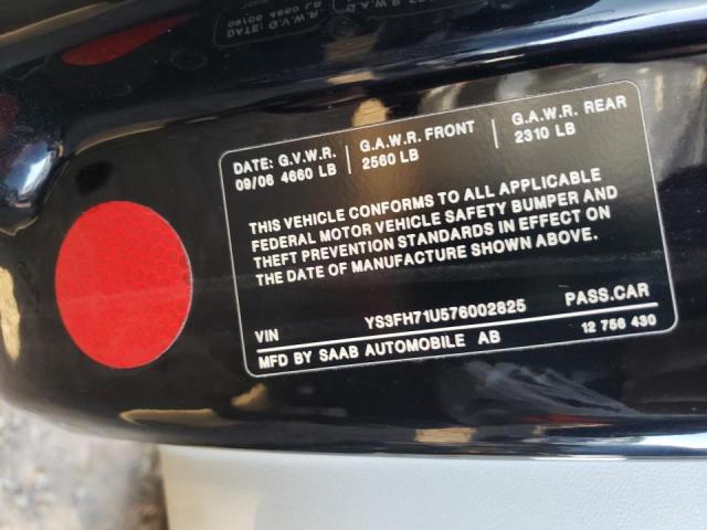 Photo 10 from auction – 2007 SAAB 9-3 AERO with VIN YS3FH71U576002825