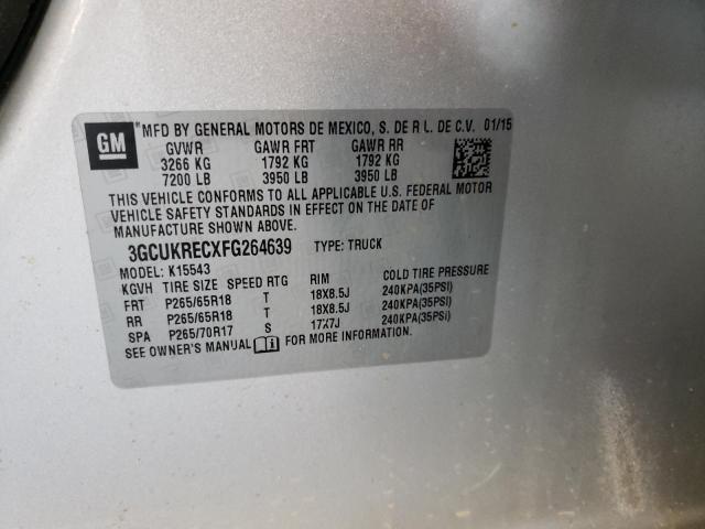 Photo 10 from auction – 2015 CHEVROLET silverado with VIN 3GCUKRECXFG264639