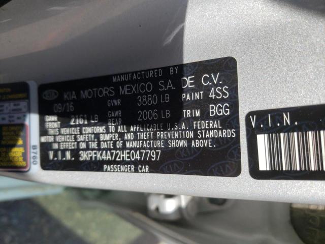 Photo 10 from auction – 2017 KIA FORTE LX with VIN 3KPFK4A72HE047797