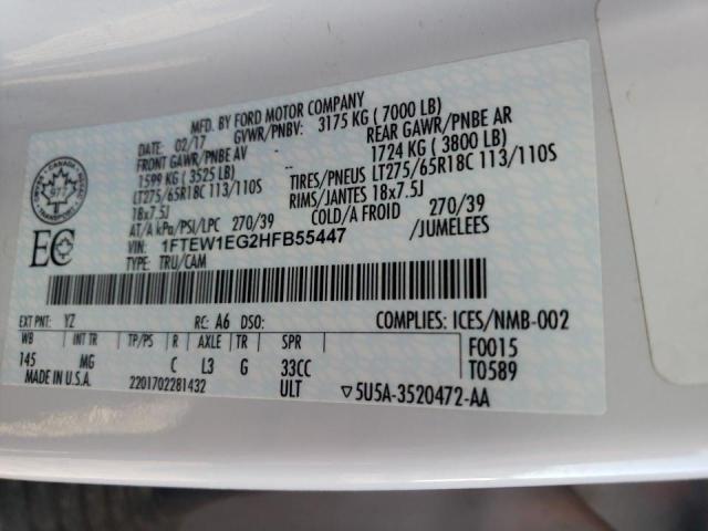 Photo 10 from auction – 2017 FORD F150 SUPER with VIN 1FTEW1EG2HFB55447