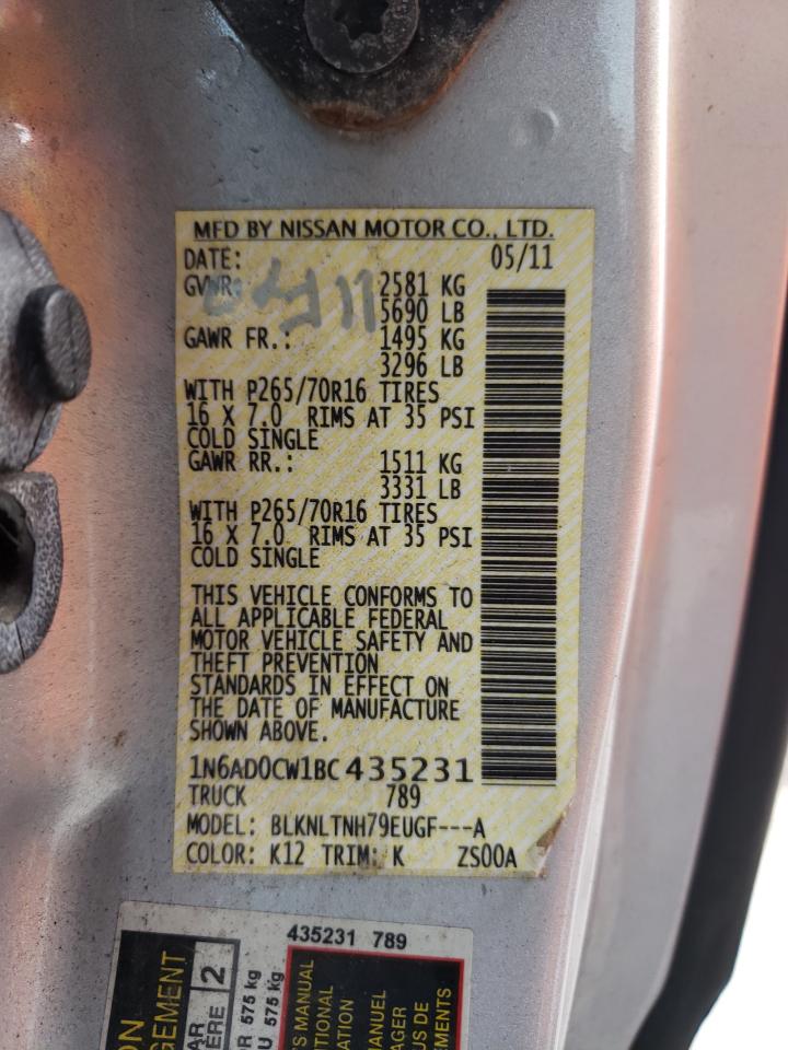Photo 10 from auction – 2011 NISSAN FRONTIER S with VIN 1N6AD0CW1BC435231