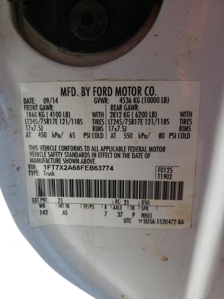 Photo 10 from auction – 2015 FORD F250 SUPER with VIN 1FT7X2A68FEB63774