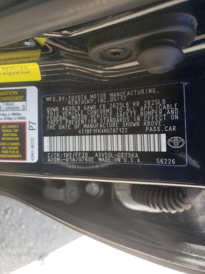 Photo 10 from auction – 2017 TOYOTA CAMRY LE with VIN 4T1BF1FK4HU787122