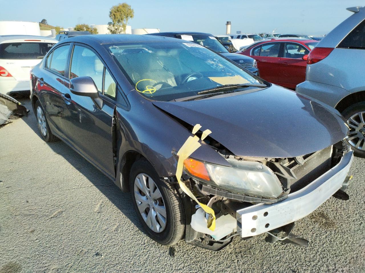 HONDA CIVIC LX 2012 with VIN 19XFB2F55CE310207 - Photo from auction
