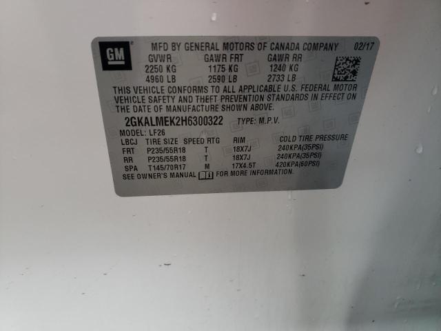 Photo 10 from auction – 2017 GMC TERRAIN SL with VIN 2GKALMEK2H6300322