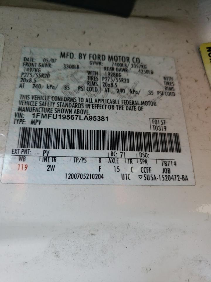 Photo 10 from auction – 2007 FORD EXPEDITION with VIN 1FMFU19567LA95381