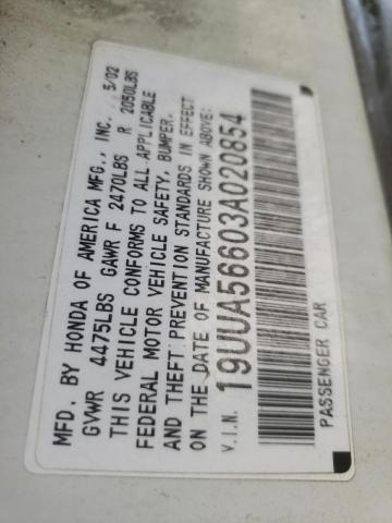 Photo 10 from auction – 2003 ACURA TL with VIN 19UUA56603A020854