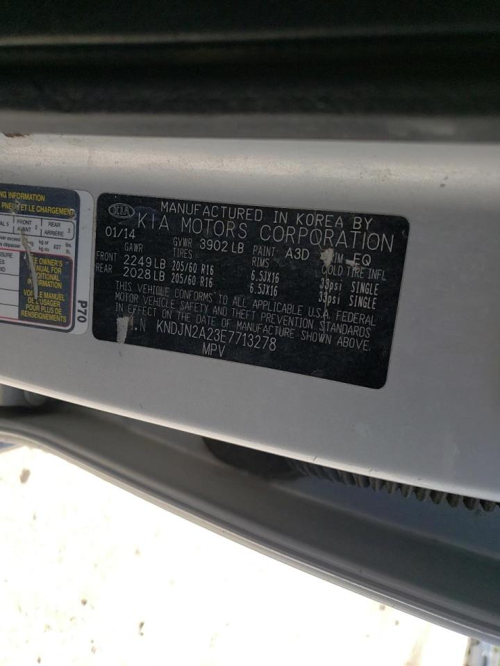 Photo 10 from auction – 2014 KIA SOUL with VIN KNDJN2A23E7713278